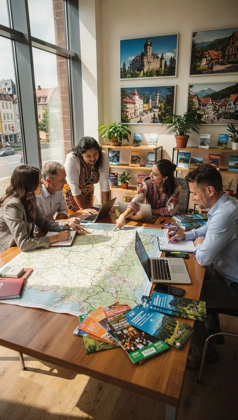 Karte mit empfohlenen Wanderwegen und kulturellen Highlights in einer deutschen Region, übersichtlich dargestellt.